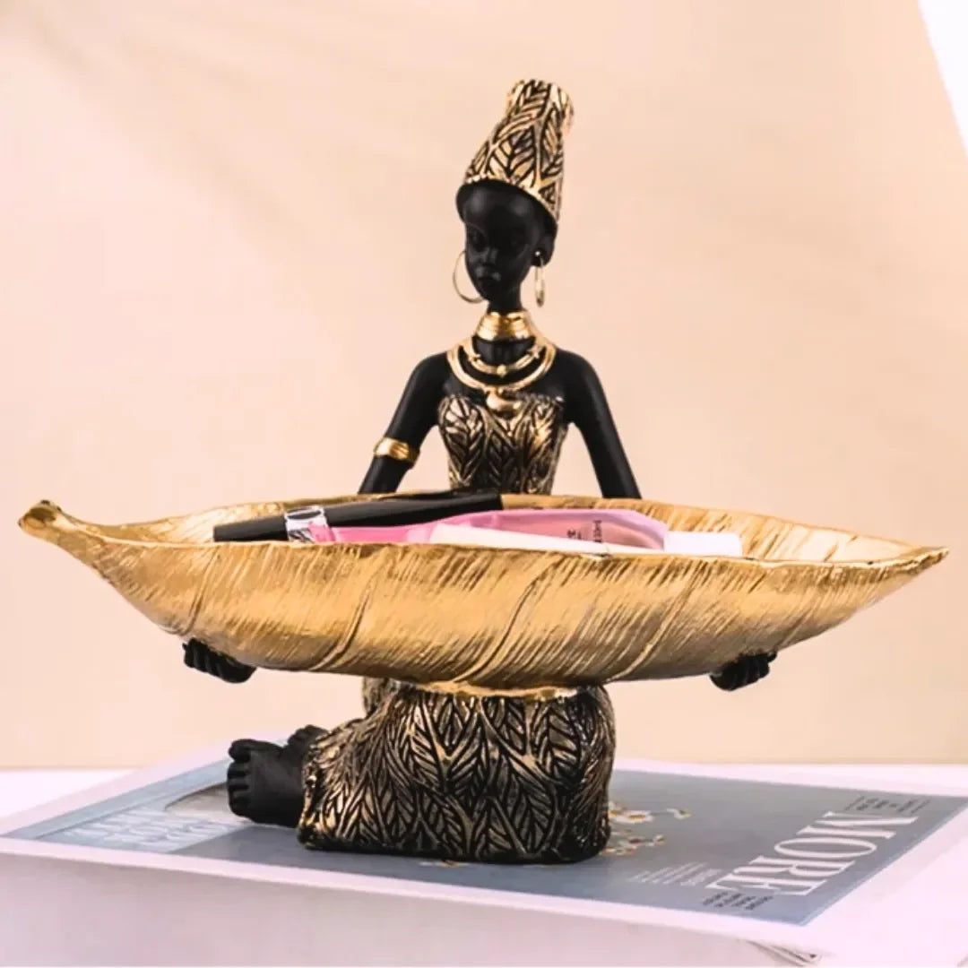 Estátua Decorativa Tribos - Porta objetos Em Resina