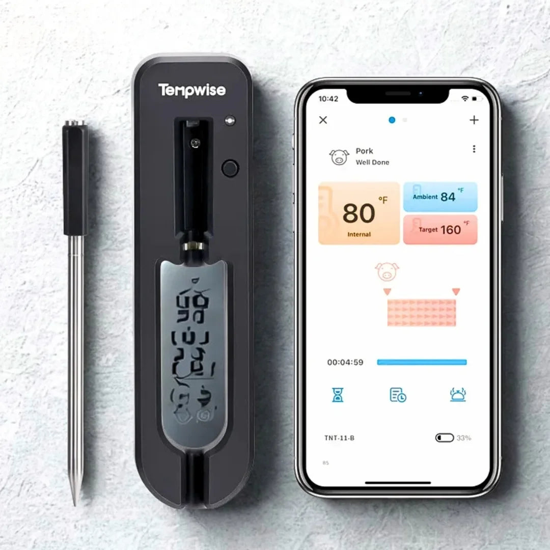 Termômetro de Carne Sem Fio - Bluetooth 5.0 com 4 Sondas