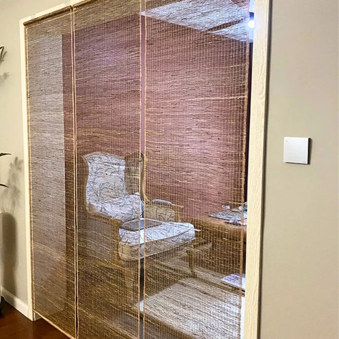 Cortina Retrô de Fibras Naturais - função de Divisória