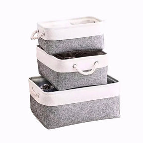 Cesta Organizadora Dobrável em Linho - Solução de Armazenamento Otimizada