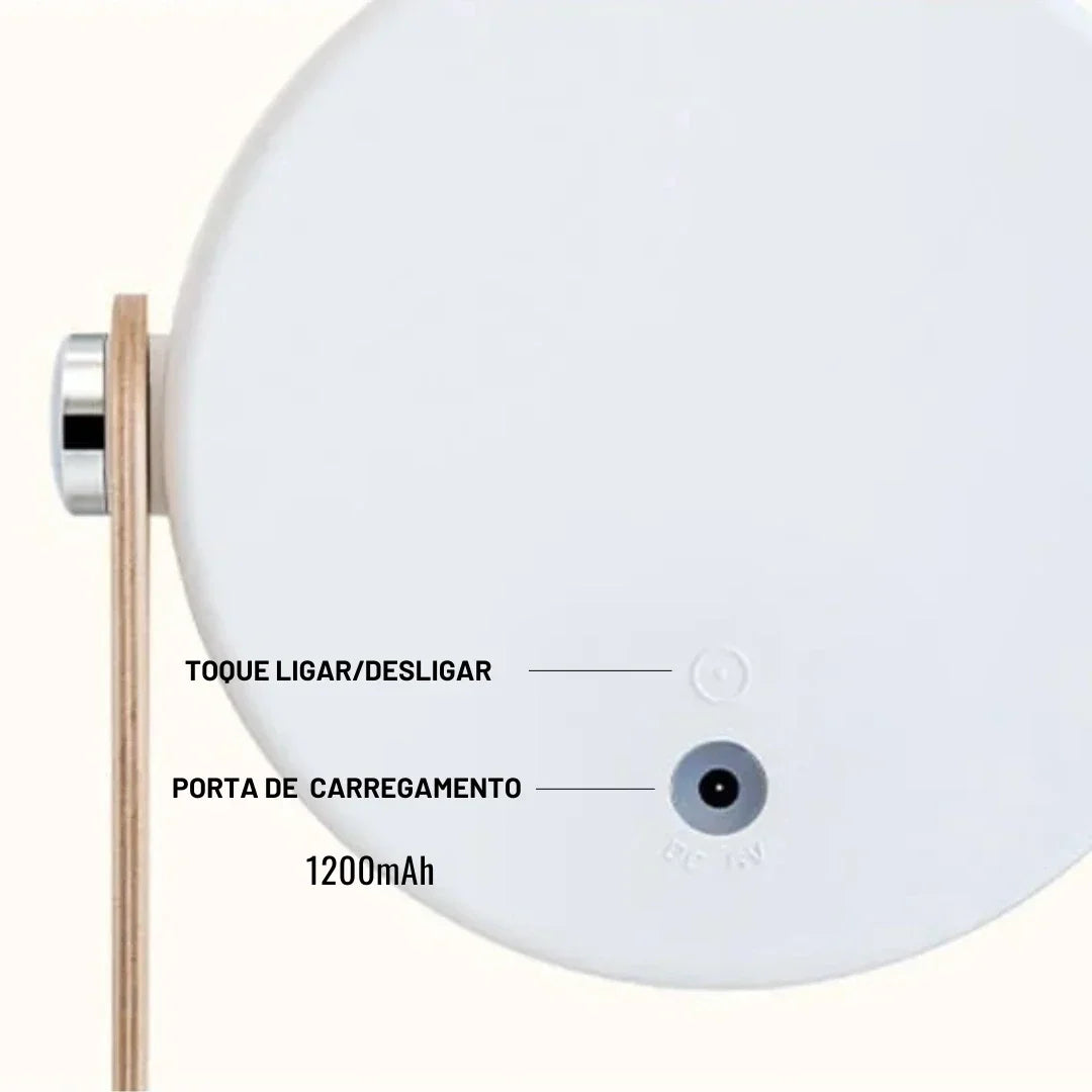 Luz de LED Dobrável e Giratória - Recarregável Touch com 3 Níveis
