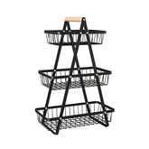 Cesta Organizadora de Frutas Empilhável em Aço Carbono - Design de Mesa