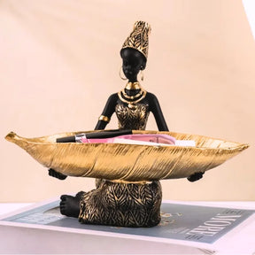 Estátua Decorativa Tribos - Porta objetos Em Resina