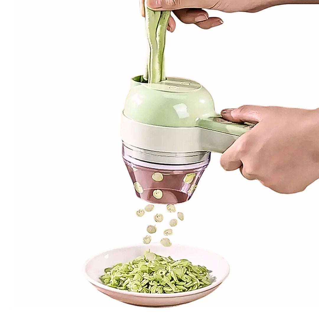 Processador 4 em 1 Sem Fio - Fatiador e Picador Elétrico de Alimentos