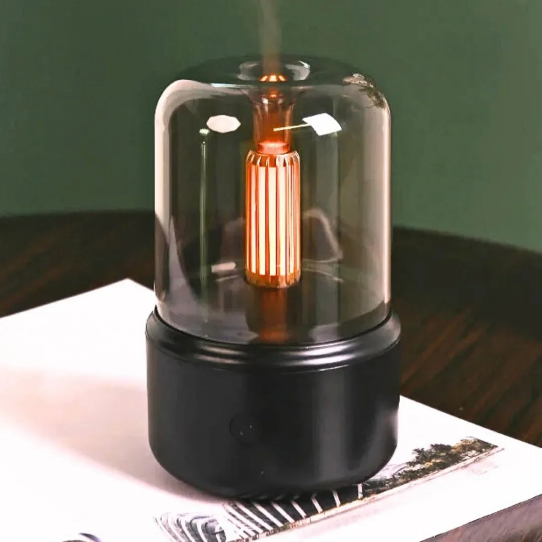 Umidificador Ultrassônico de Mesa - Com Luz LED Estilo Vela