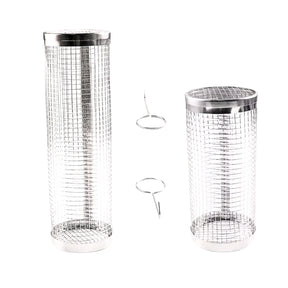 Grelha Cilíndrica Portátil - De Aço Inox para Churrasco