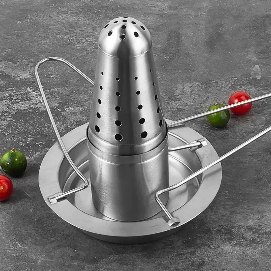 Grelha de Aço Inox Vertical - Para Assar Frango