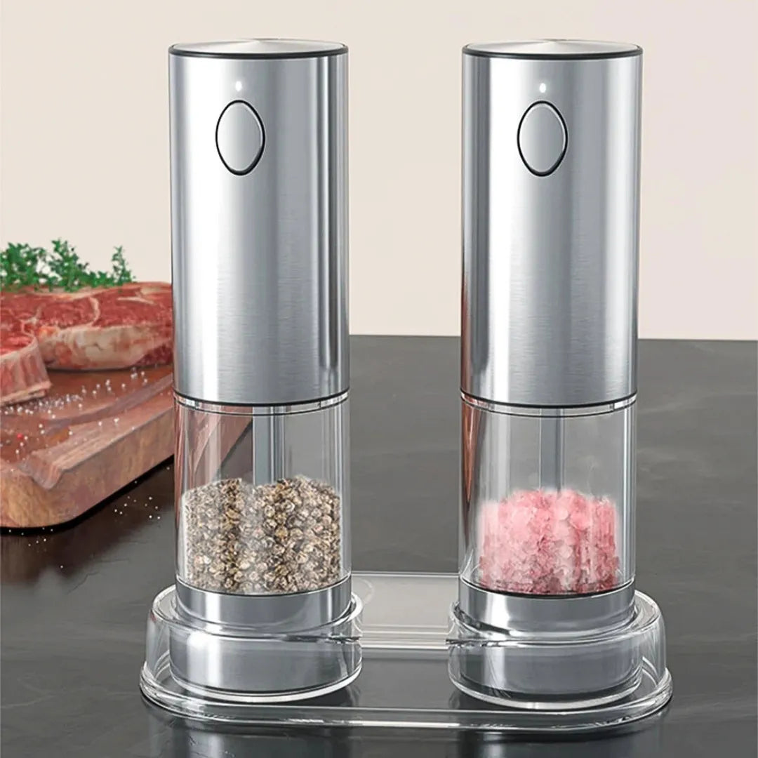 Moedor Elétrico de Pimenta e Sal - Recarregável USB Ajustável