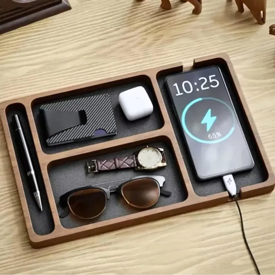 Caixa Organizadora de Madeira Premium - Elegância Minimalista e Ordem