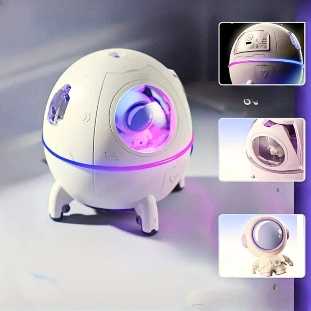 Umidificador Ultrassônico Portátil - Design Astronauta com LED e USB