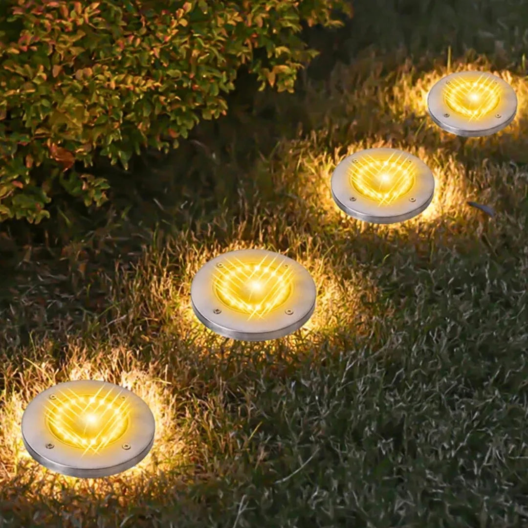 Luminária Solar LED Embutida - De Aço Inox para Jardim IP65