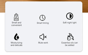 Umidificador Ultrassônico de Mesa - Com Luz LED Estilo Vela