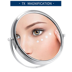 Espelho de Maquiagem 8 Polegadas - Ampliação 10x com Rotação 360º