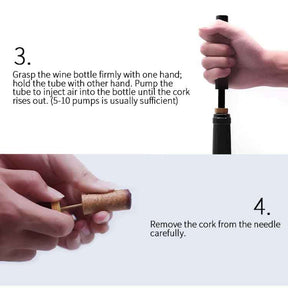 Abridor de Vinho a Pressão - Saca-Rolhas de Bomba de Ar