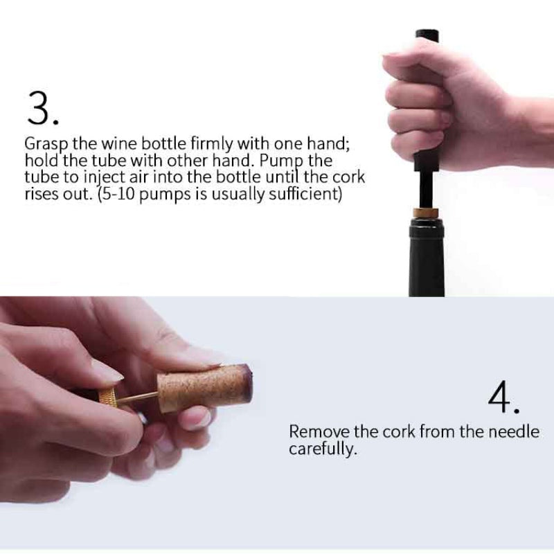 Abridor de Vinho a Pressão - Saca-Rolhas de Bomba de Ar