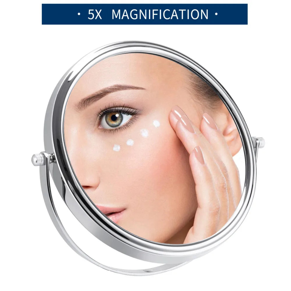 Espelho de Maquiagem 8 Polegadas - Ampliação 10x com Rotação 360º
