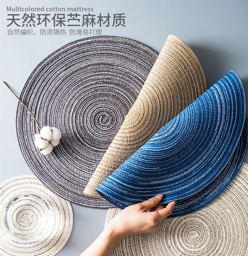 Jogo Americano Redondo de Linho - para Mesa Posta