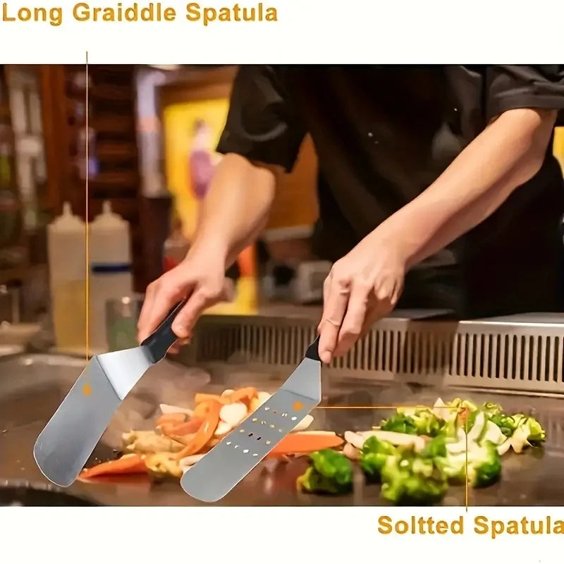 Kit 3 Utensílios Churrasco - Aço Inox com Cabo Térmico