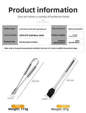 Kit Churrasco Portátil - Utensílios de Aço Inox