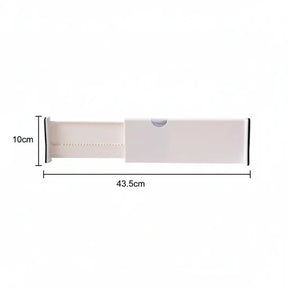 Divisor de gaveta branco ajustável com medidas 43,5cm x 10cm para organização