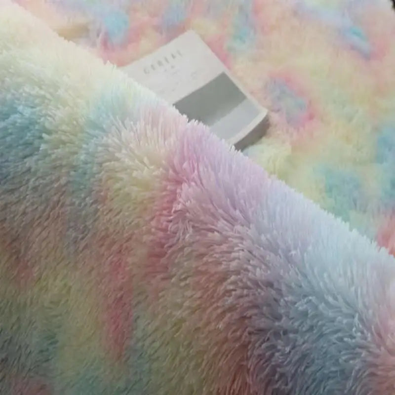 Tapete de Pelúcia Degrade - Macio e Antiderrapante para Quarto