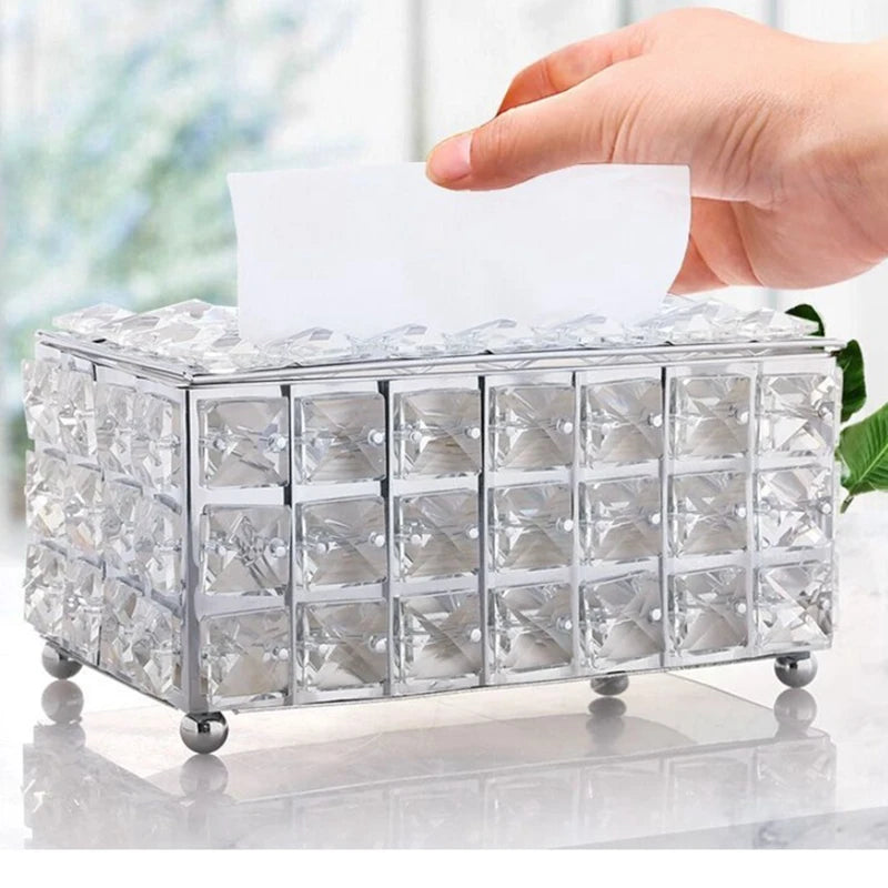 Caixa de Lenços de Cristal Luxo - Estilo Nórdico