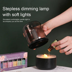 Umidificador Ultrassônico de Mesa - Com Luz LED Estilo Vela