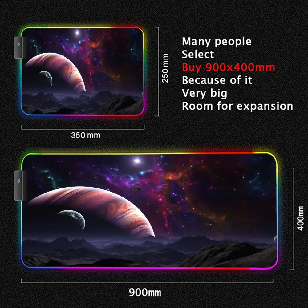 Mousepad Via Láctea Gamer - Em Microfibra com LED RGB