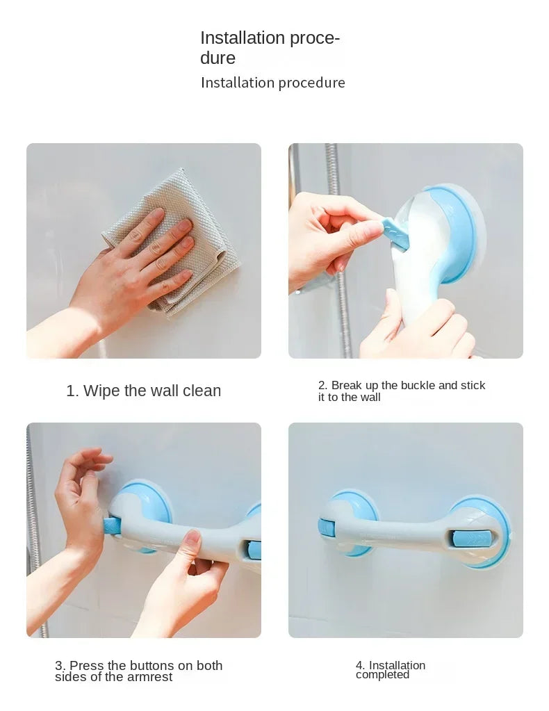 Barra de Apoio de Segurança para Banheiro - Ventosa - Sem Furo