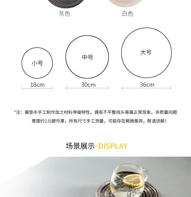 Jogo Americano Redondo de Linho - para Mesa Posta