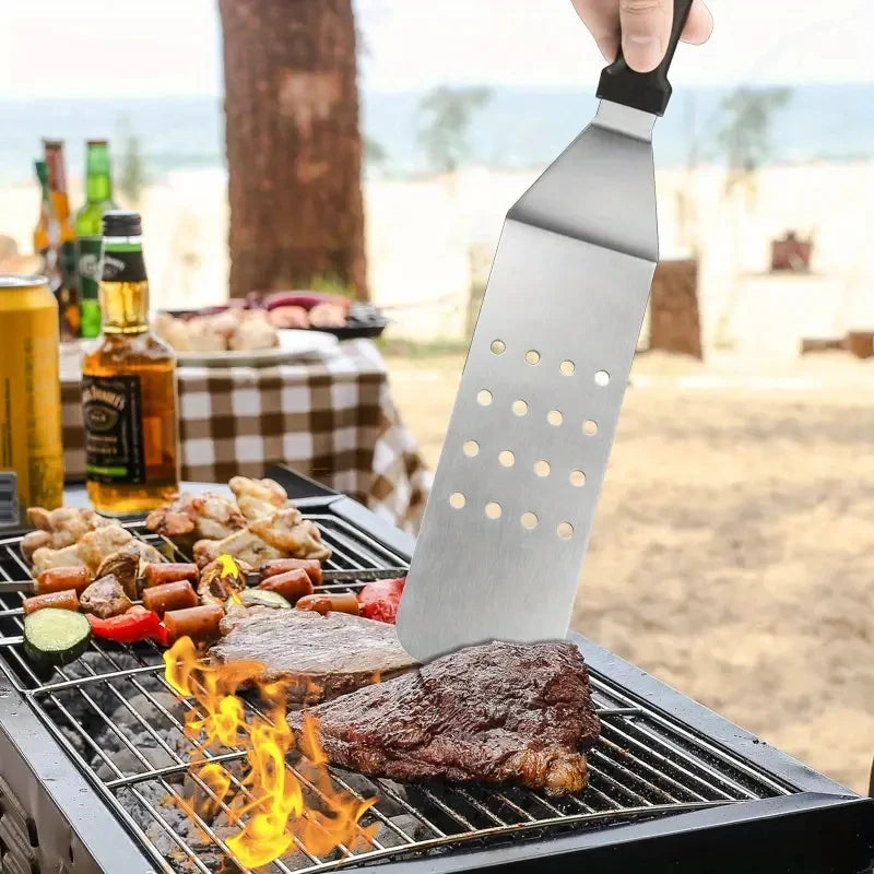 Kit 3 Utensílios Churrasco - Aço Inox com Cabo Térmico