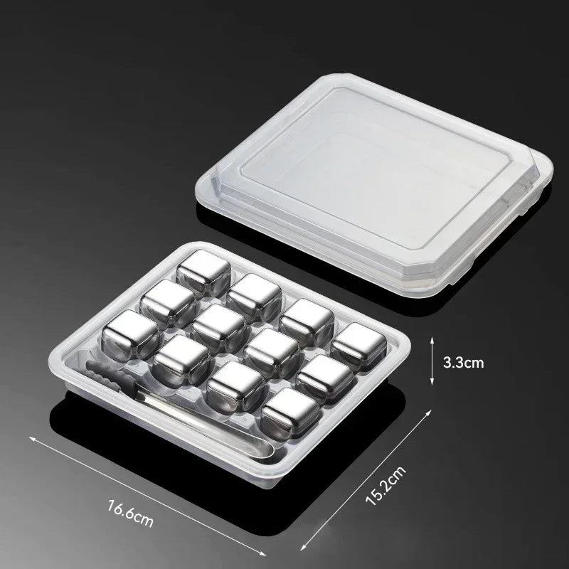Cubos de Gelo Reutilizáveis - De Aço Inox 304 para Uísque
