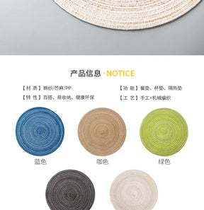 Jogo Americano Redondo de Linho - para Mesa Posta