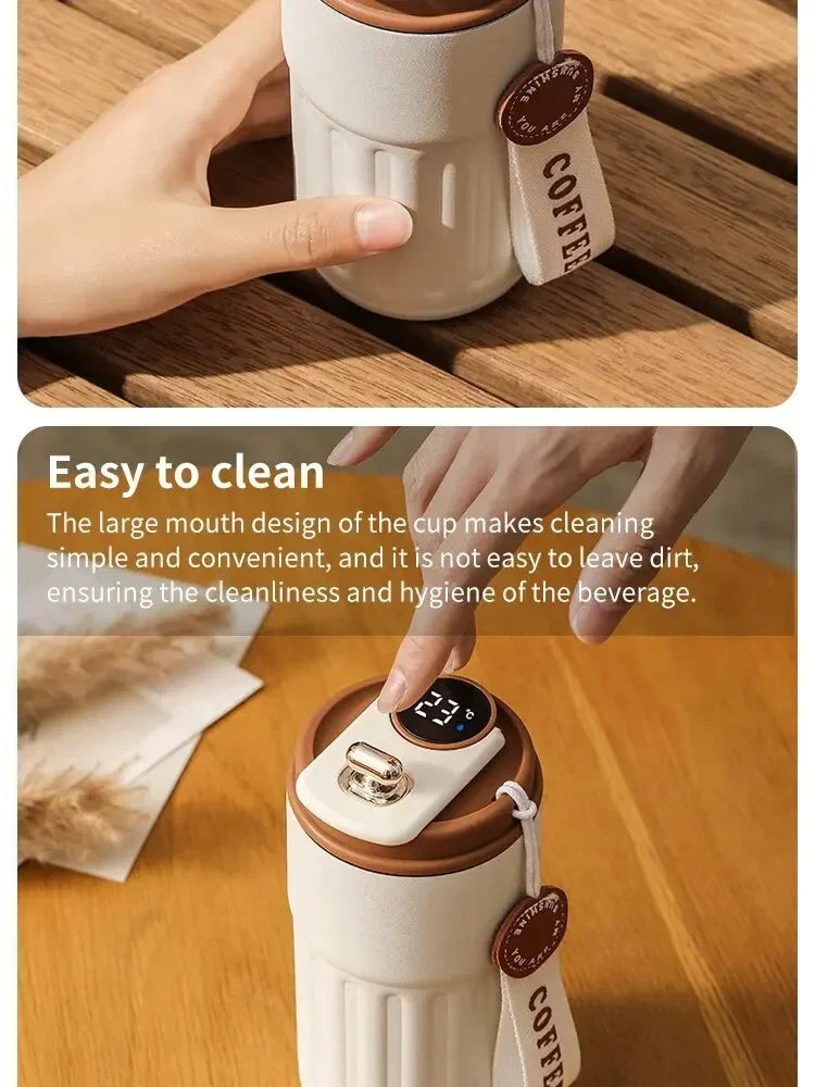 Copo Térmico de Aço Inox - Com Display Digital de Temperatura