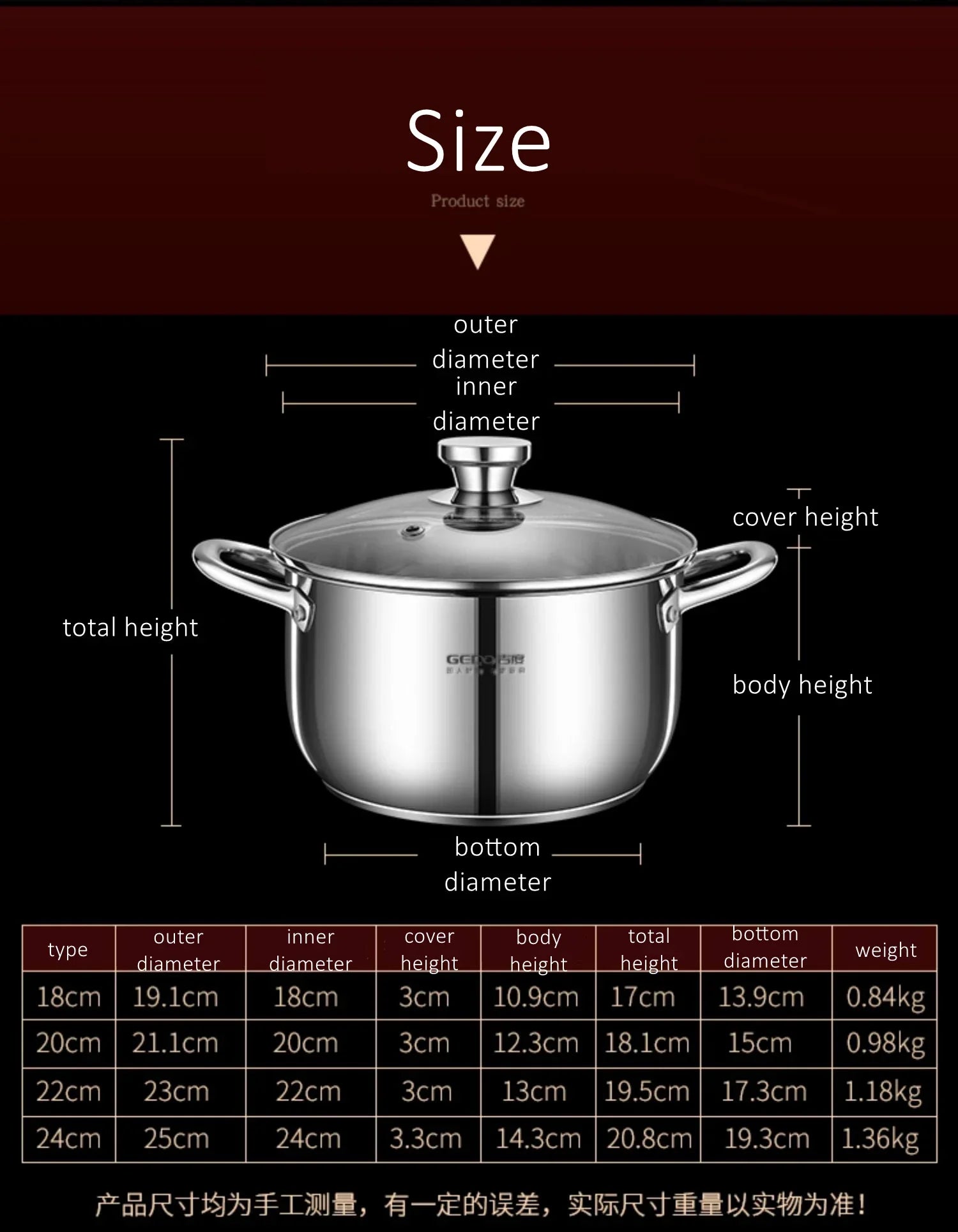 Panela Premium Inox 304 - Para Gás e Indução