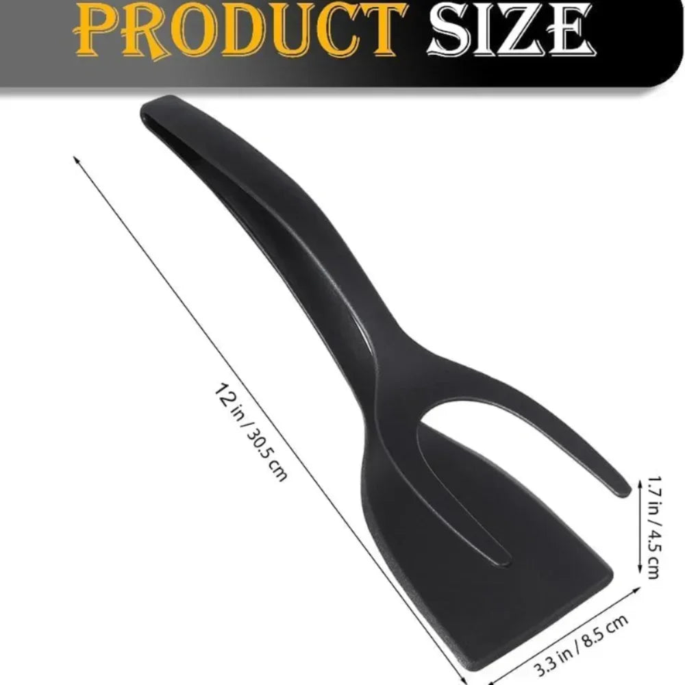 Pinça 2 em 1 de Silicone - Para Virar Ovos e Carnes