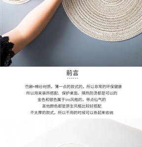 Jogo Americano Redondo de Linho - para Mesa Posta