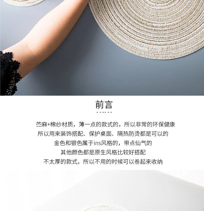 Jogo Americano Redondo de Linho - para Mesa Posta