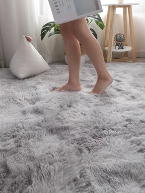 Tapete de Pelúcia Degrade - Macio e Antiderrapante para Quarto