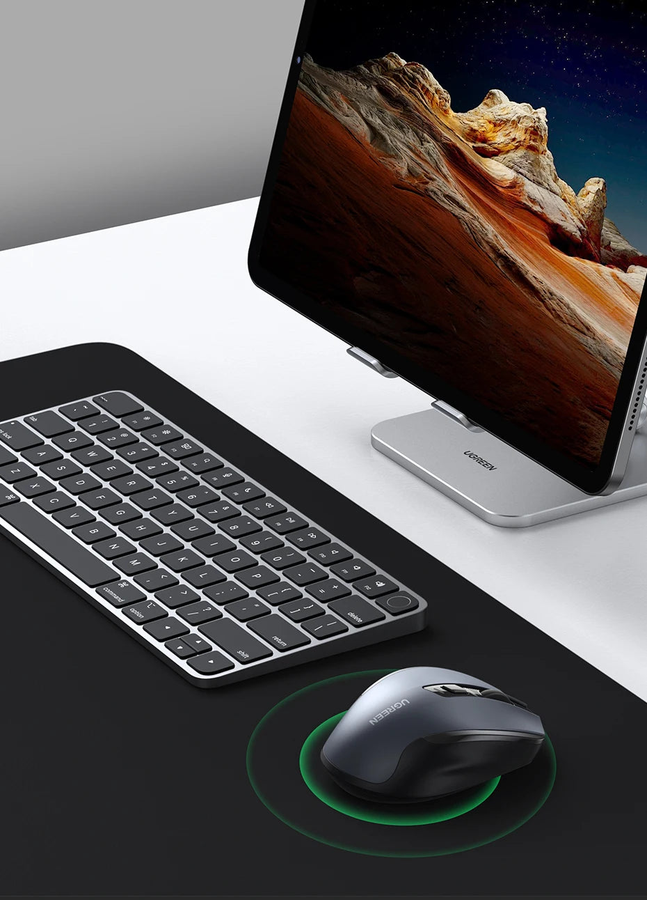 Mouse Sem Fio Ergonômico — 4000 DPI e Clique Silencioso