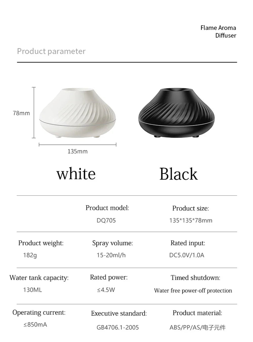 Aromatizador de Ambiente Chama LED - Com Luzes Coloridas e Nebulização