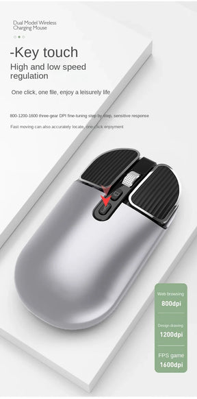 Mouse Bluetooth 2.4GHz - Silencioso e Recarregável
