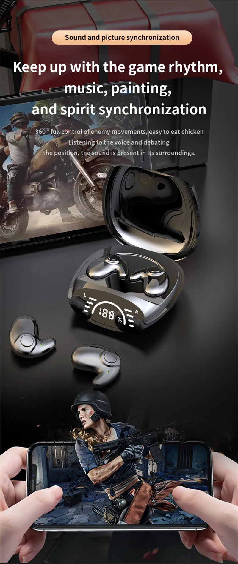 Fone Bluetooth 5.1 Intra-Auricular - Anti-Ruído e Anti-umidade