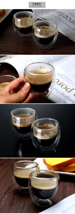 Copo de Vidro Camada Dupla - Isolamento Térmico para Café e Chá