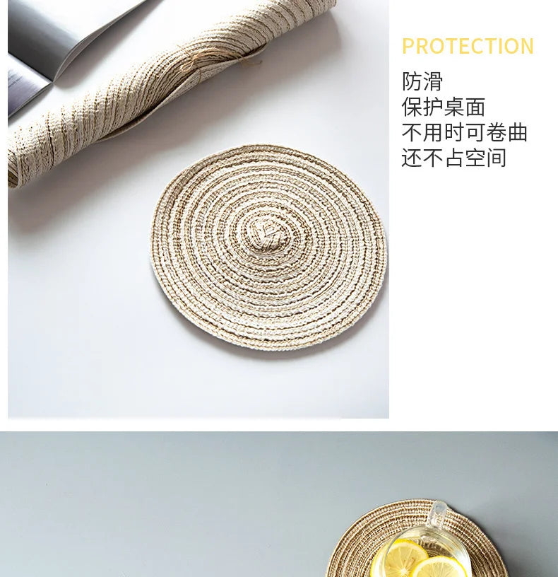 Jogo Americano Redondo de Linho - para Mesa Posta