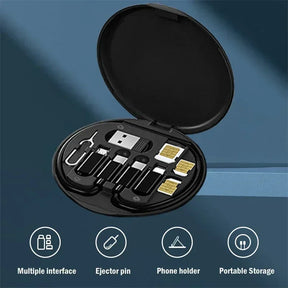 Adaptador OTG 5 em 1 Tipo C - Conversor Rápido com Estojo