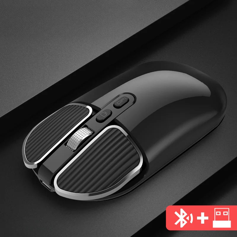Mouse Bluetooth 2.4GHz - Silencioso e Recarregável
