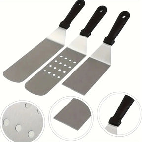 Kit 3 Utensílios Churrasco - Aço Inox com Cabo Térmico