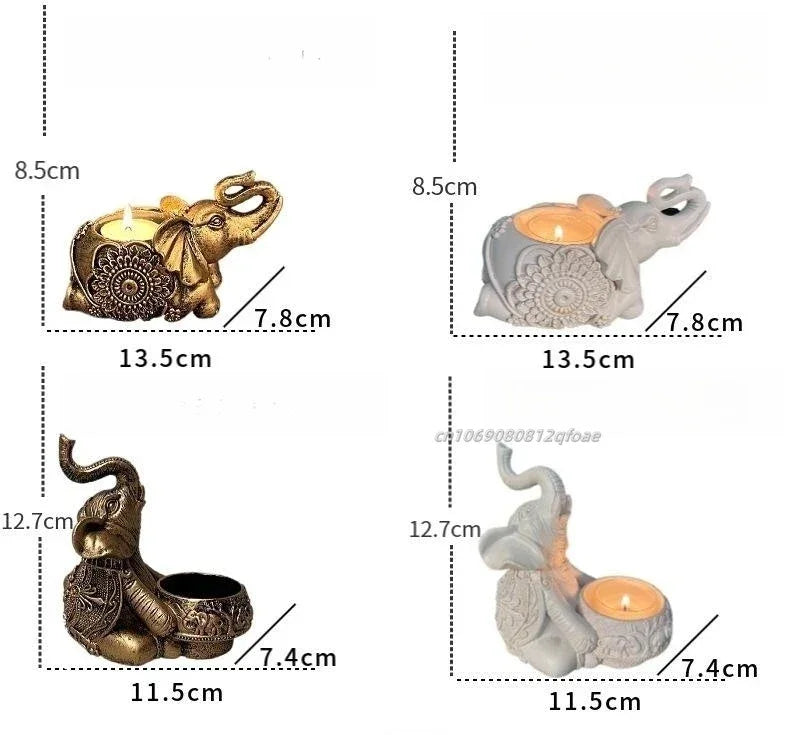 Porta-Vela Decorativo Elefante - De Poliresina