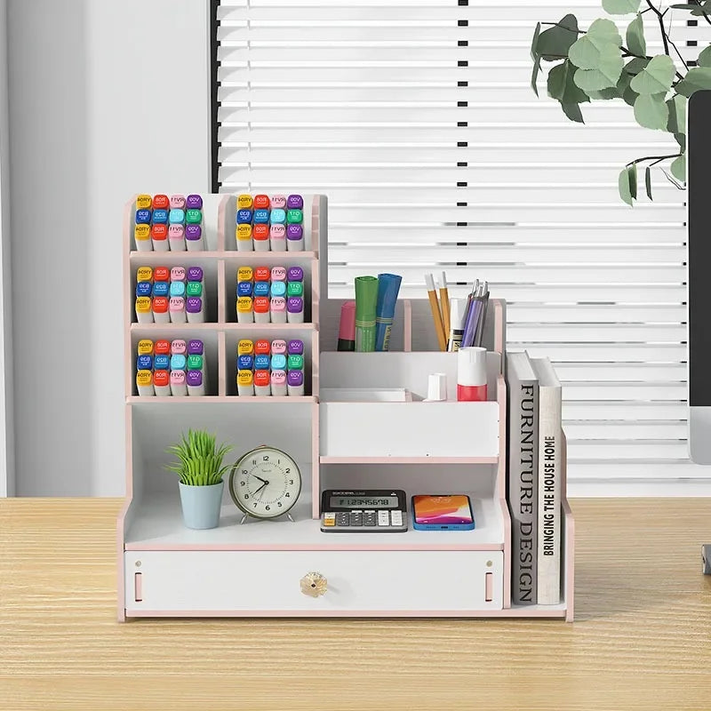 Organizador de Mesa em Madeira Ecológica - Design Nórdico